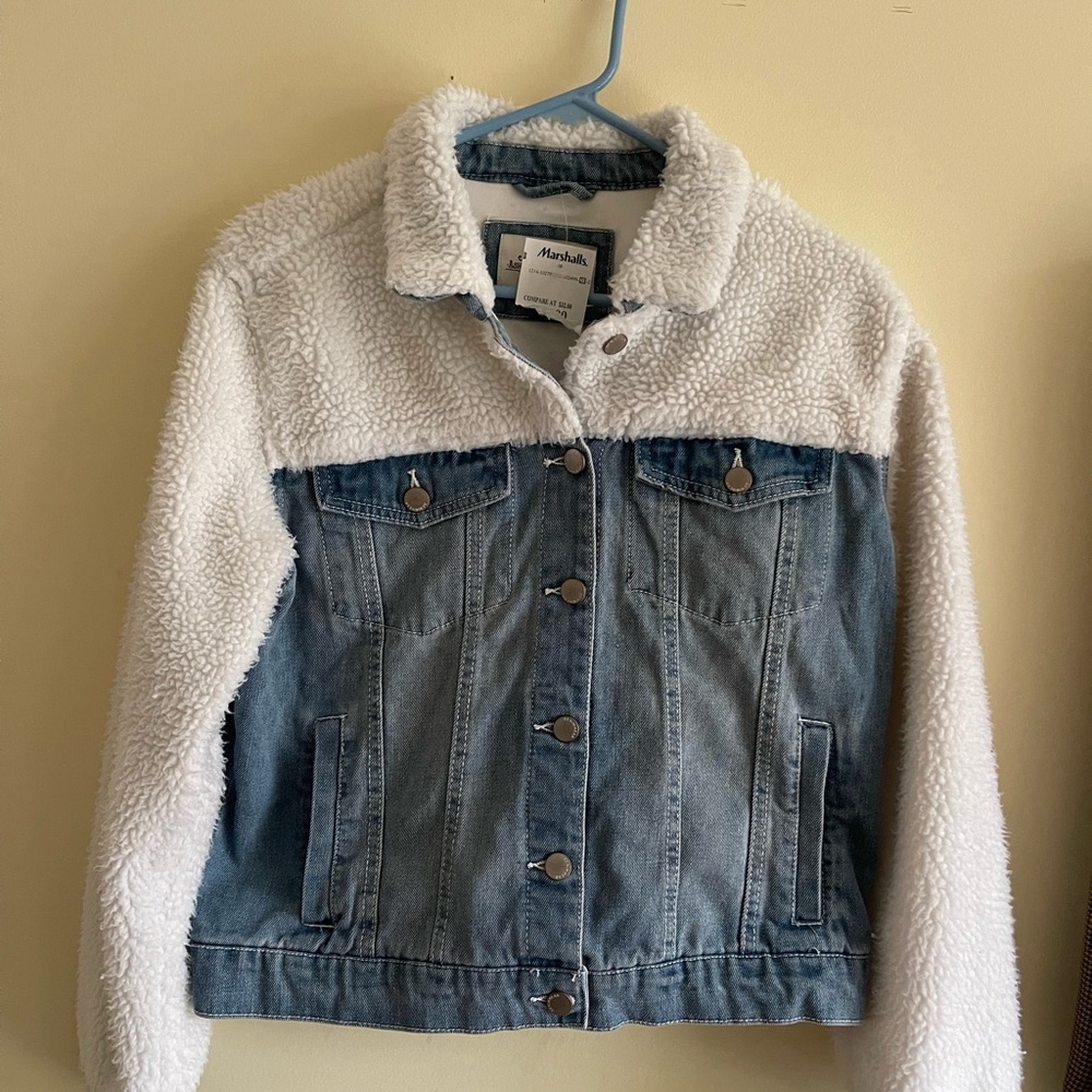 New Junior Girl Fleece / Denim Combo Jacket